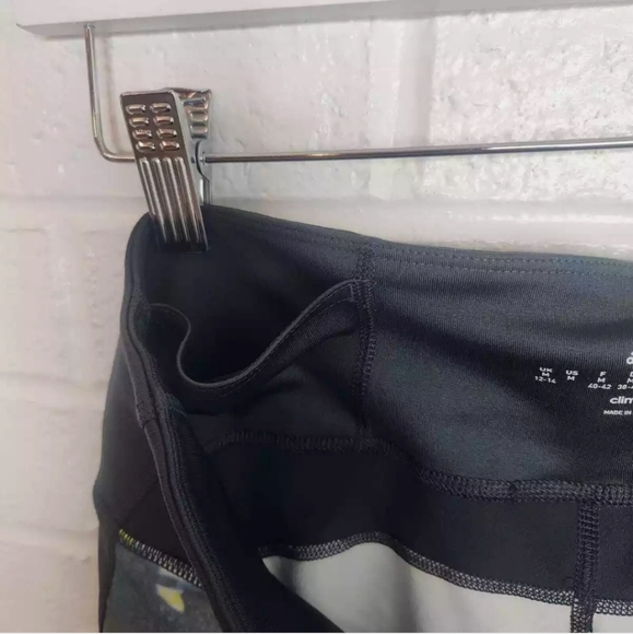 Adidas climalite women's cropped athletic leggings Blue Black Yellow size Small - Picture 4 of 7